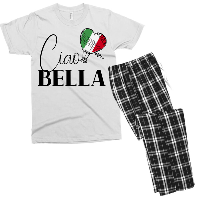 Ciao Bella Italy Graphic With Italian Flag Sweatshirt Men's T-shirt Pajama Set | Artistshot