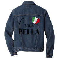 Ciao Bella Italy Graphic With Italian Flag Sweatshirt Men Denim Jacket | Artistshot