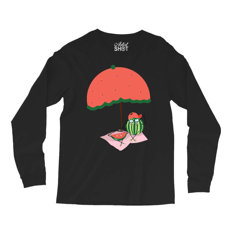 Watermelon  Shirt Watermelon On Vacation   2170 Long Sleeve Shirts | Artistshot