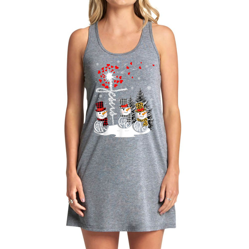 Faith Hope Love Snowman Jesus Dandelion Christian Christmas T Shirt Tank Dress by cm-arts | Artistshot