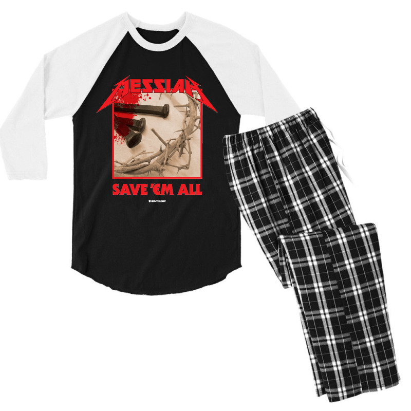 Messiah Save Em All (heavy Crusade) Men's 3/4 Sleeve Pajama Set | Artistshot