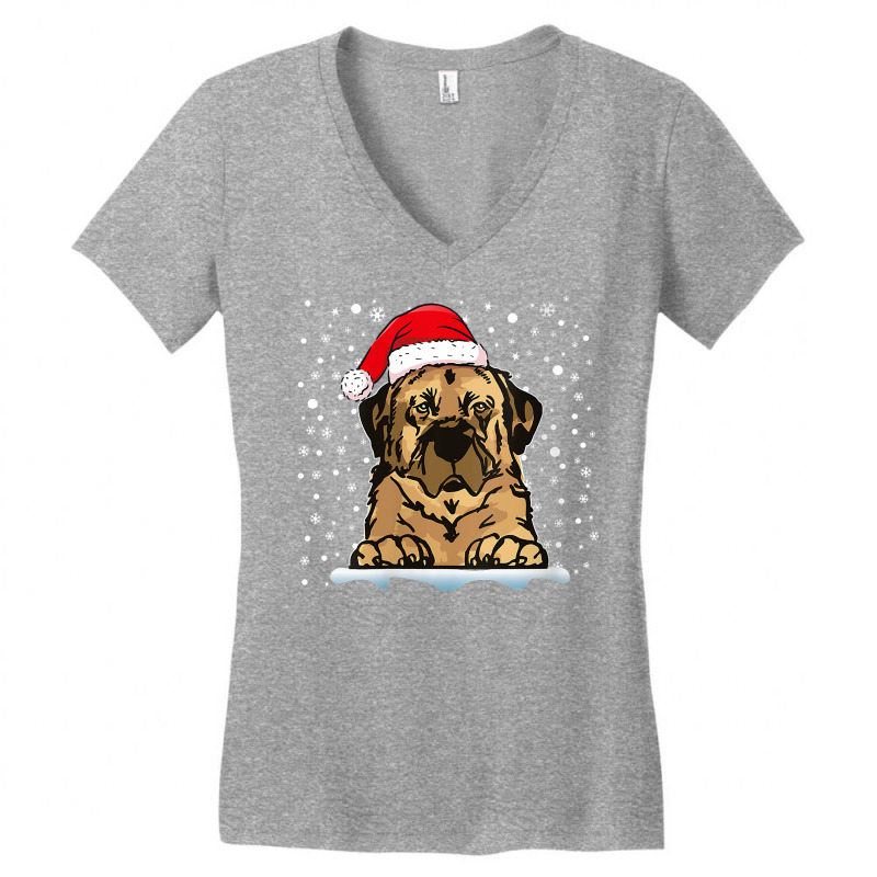 Womens Anatolian Shepherd Dog Christmas Santa Hat Matching Family V Ne Women's V-Neck T-Shirt by cm-arts | Artistshot