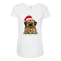 Womens Anatolian Shepherd Dog Christmas Santa Hat Matching Family V Ne Maternity Scoop Neck T-shirt | Artistshot