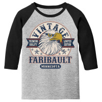 Retro Bald Eagle Faribault Minnesota Vintage Limited Edition Youth 3/4 Sleeve | Artistshot