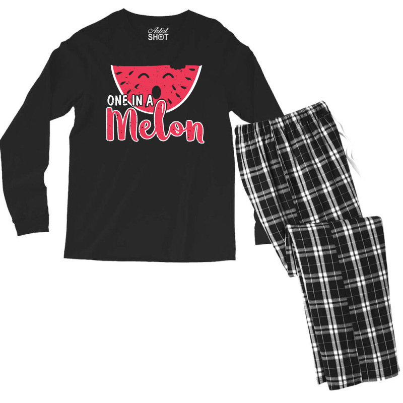 Watermelon  Shirt Watermelon One In A Melon   2171 Men's Long Sleeve Pajama Set | Artistshot