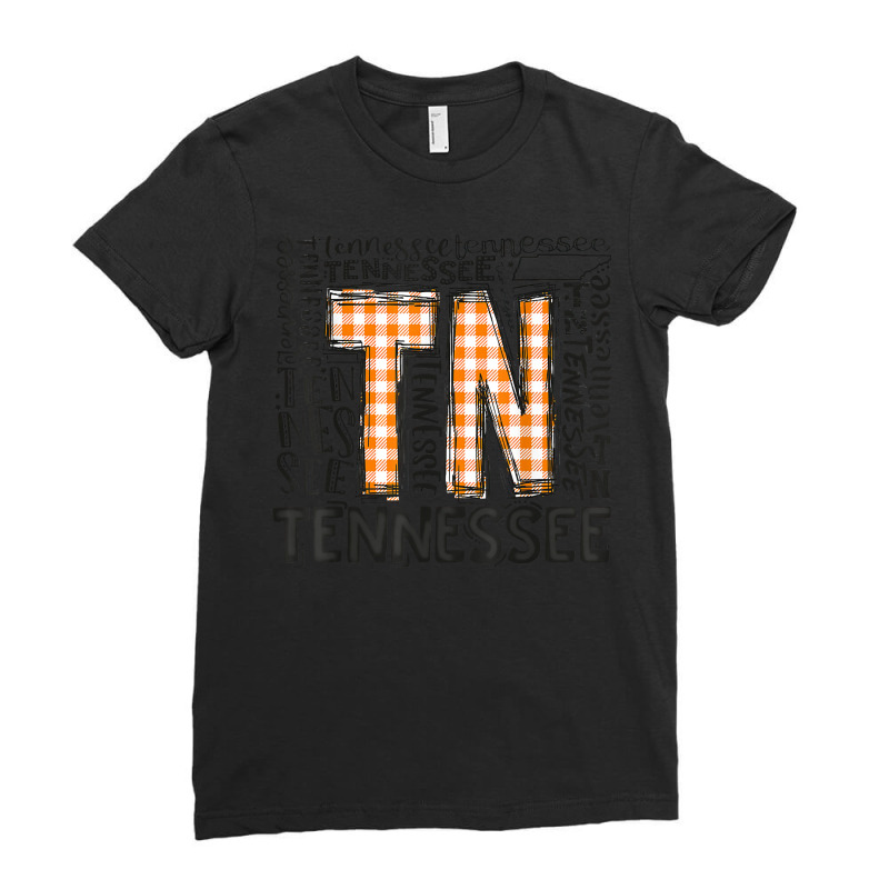 Tennessee State Flag Orange Plaid Tn T Shirt Ladies Fitted T-Shirt by cm-arts | Artistshot