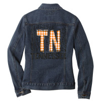 Tennessee State Flag Orange Plaid Tn T Shirt Ladies Denim Jacket | Artistshot