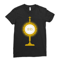 Catholic Blessed Sacrament In Monstrance Ladies Fitted T-shirt | Artistshot