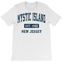 Womens Mystic Island New Jersey Nj Vintage Athletic Sports Design V Ne T-shirt | Artistshot