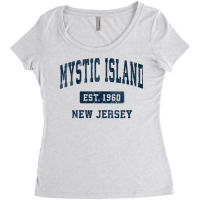 Womens Mystic Island New Jersey Nj Vintage Athletic Sports Design V Ne Women's Triblend Scoop T-shirt | Artistshot