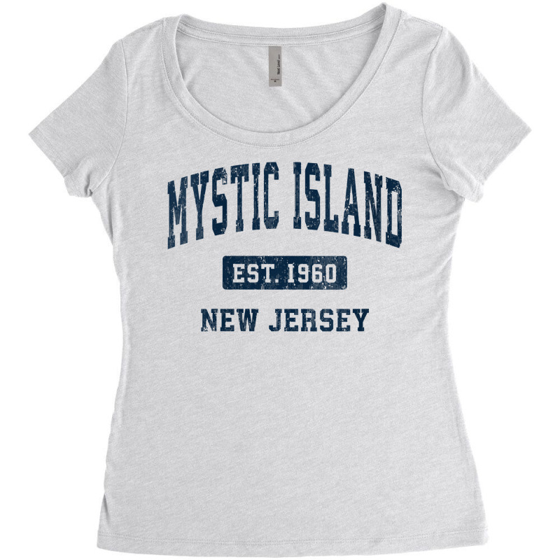 Womens Mystic Island New Jersey Nj Vintage Athletic Sports Design V Ne Women's Triblend Scoop T-shirt by gocuzhejani | Artistshot