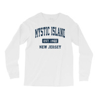 Womens Mystic Island New Jersey Nj Vintage Athletic Sports Design V Ne Long Sleeve Shirts | Artistshot