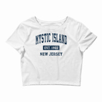 Womens Mystic Island New Jersey Nj Vintage Athletic Sports Design V Ne Crop Top | Artistshot