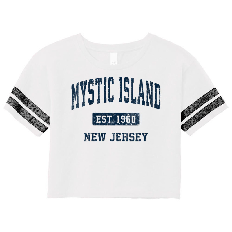 Womens Mystic Island New Jersey Nj Vintage Athletic Sports Design V Ne Scorecard Crop Tee by gocuzhejani | Artistshot