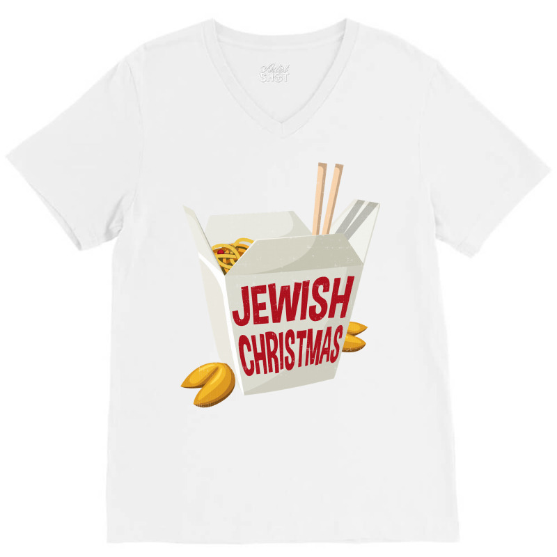 Jewish Christmas Funny Xmas Hanukkah Chinese Food V-neck Tee | Artistshot