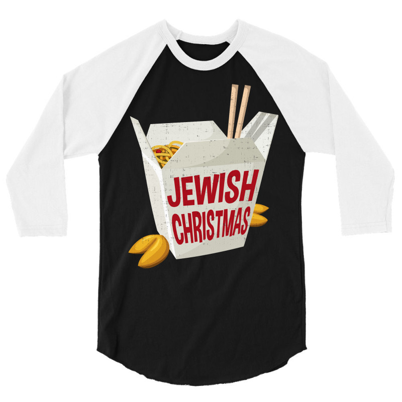 Jewish Christmas Funny Xmas Hanukkah Chinese Food 3/4 Sleeve Shirt | Artistshot