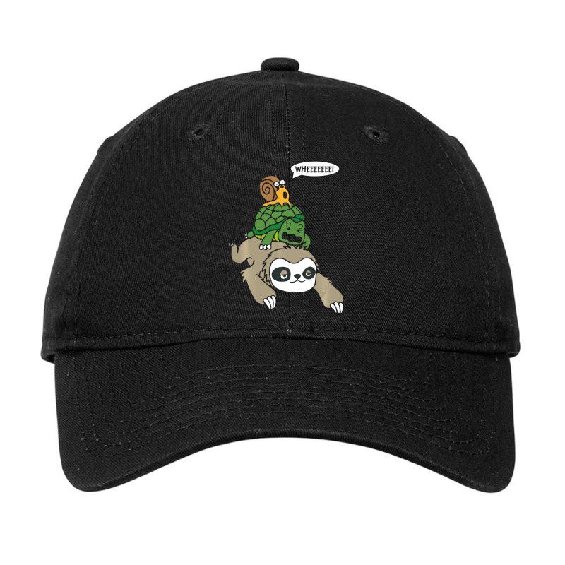 Cool Sloth, Turtle And Snail Running Team Adjustable Cap by behindcedar22 | Artistshot