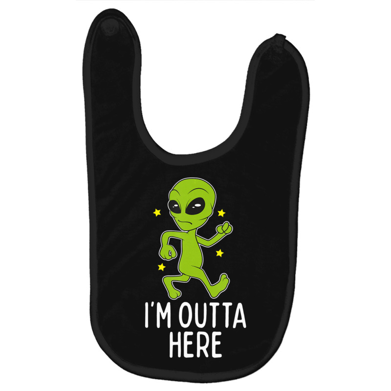 I'm Outta Here Alien Storm Area 51 Alien Running Away Baby Bibs by hoangan | Artistshot