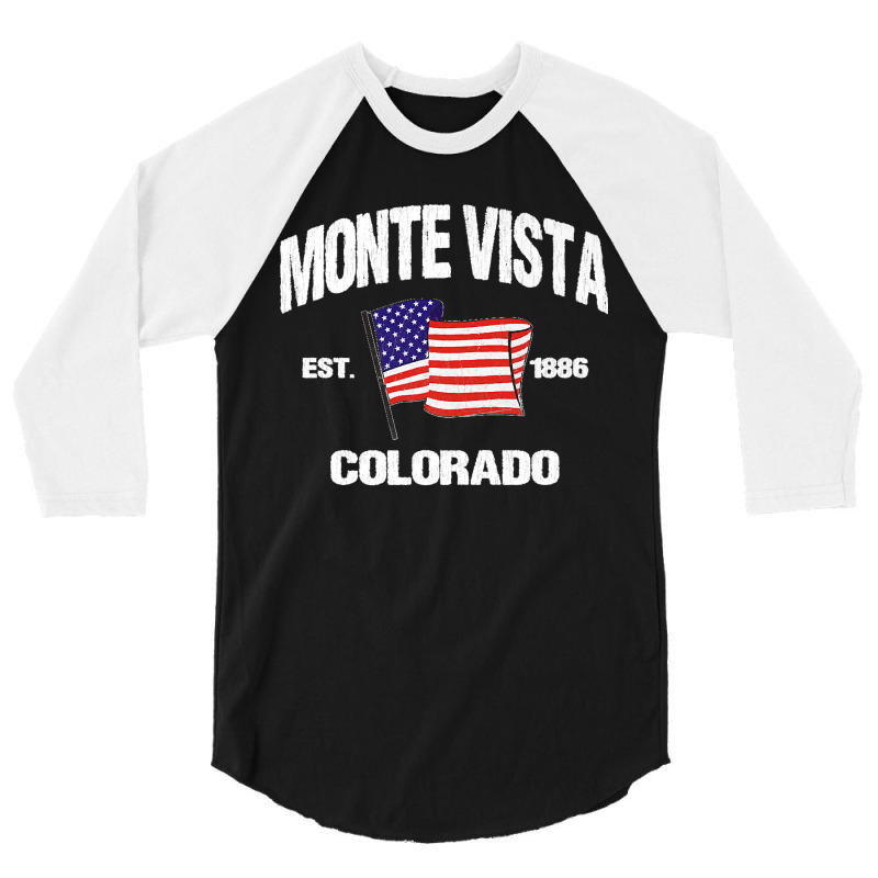 Monte Vista Colorado Co Usa Stars & Stripes Vintage Style Premium 3/4 Sleeve Shirt by kevinnichols | Artistshot