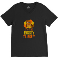 Funny Bossy Turkey Family Matching Thanksgiving V-neck Tee | Artistshot