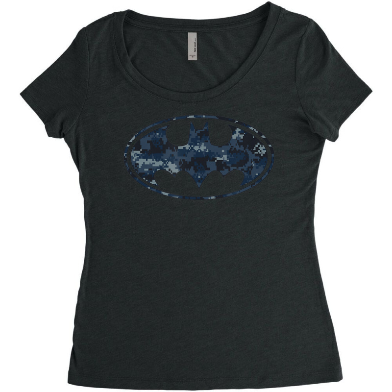 B.at.man Navy Camo Shield Women's Triblend Scoop T-shirt by thepianistalto | Artistshot