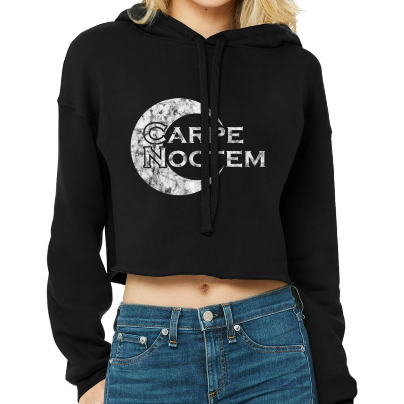 Carpe Noctem Latin Saying Latin Cropped Hoodie by cm-arts | Artistshot