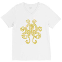 Octopus Tribal Art Marine Ocean Life Long Sleeve T Shirt V-neck Tee | Artistshot