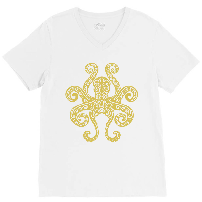 Octopus Tribal Art Marine Ocean Life Long Sleeve T Shirt V-neck Tee | Artistshot