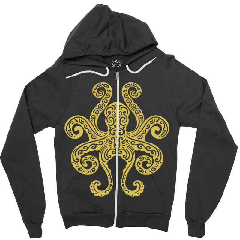 Octopus Tribal Art Marine Ocean Life Long Sleeve T Shirt Zipper Hoodie | Artistshot