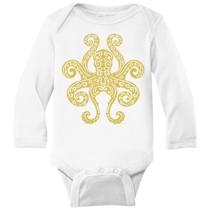 Octopus Tribal Art Marine Ocean Life Long Sleeve T Shirt Long Sleeve Baby Bodysuit | Artistshot