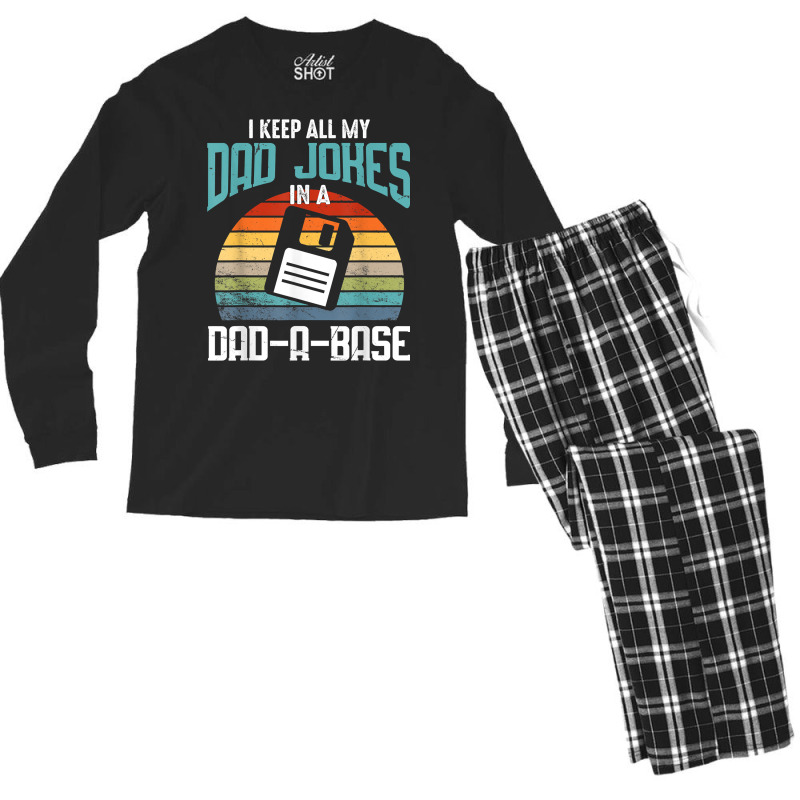 Funny Dad Jokes Database Pun Best Dad Humor Fathers Day T Shirt Men's Long Sleeve Pajama Set by cm-arts | Artistshot