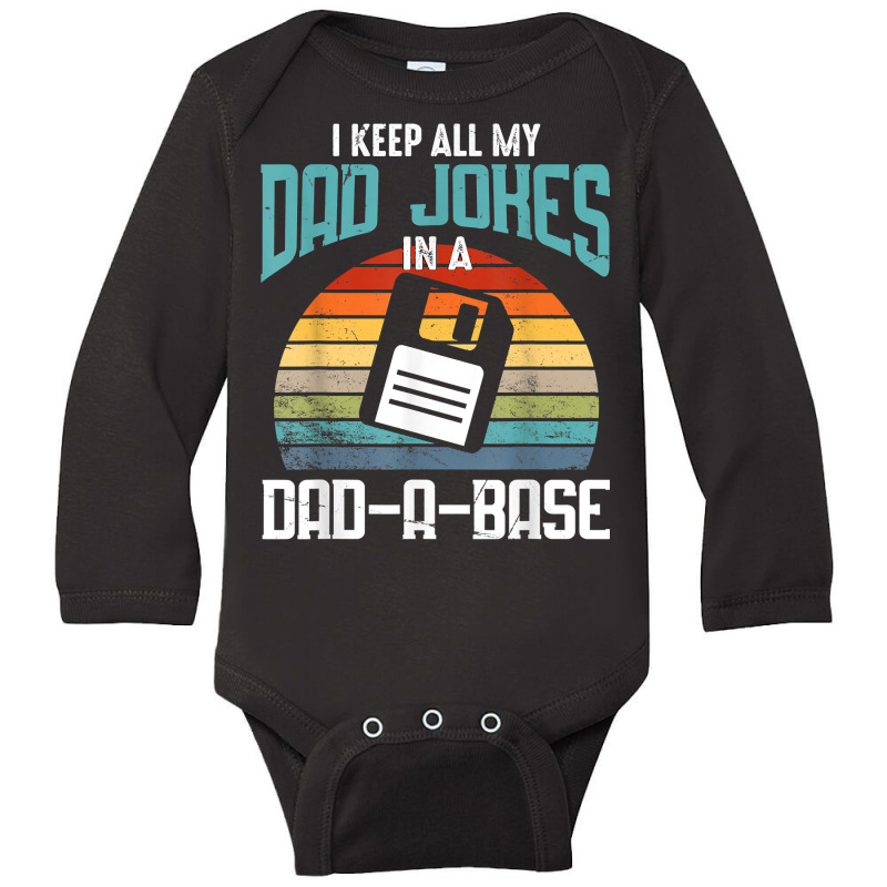 Funny Dad Jokes Database Pun Best Dad Humor Fathers Day T Shirt Long Sleeve Baby Bodysuit by cm-arts | Artistshot