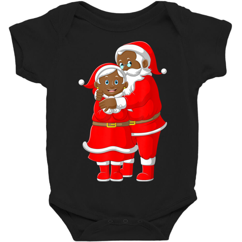 Black Loving Santa Claus And Mrs. Claus Ethnic Christmas Baby Bodysuit by Color | Artistshot