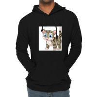 Cartoon Funny Cat Isolated Lightweight Hoodie | Artistshot