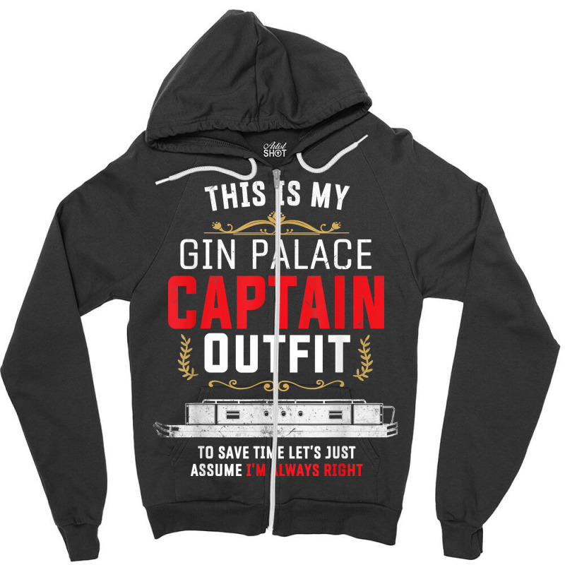 Canal Boat & Narrowboat Gin Palace Captain For Boat Owner T Shirt Zipper Hoodie by cm-arts | Artistshot