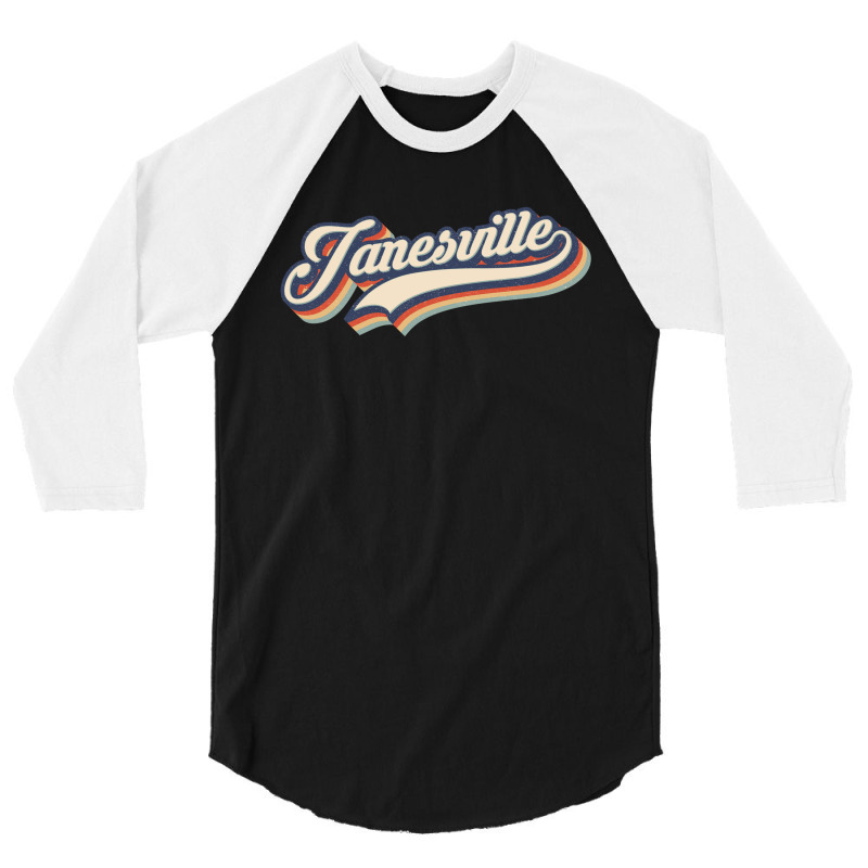 I Love Janesville City Usa Retro Vintage 3/4 Sleeve Shirt by HydraAntBoxing | Artistshot