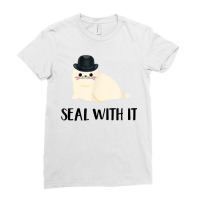 Cute White Sea Lion Seal With It Tee Ladies Fitted T-shirt | Artistshot