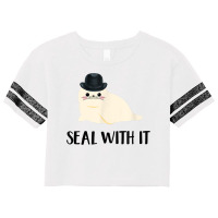 Cute White Sea Lion Seal With It Tee Scorecard Crop Tee | Artistshot