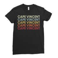 Cape Vincent New York Cape Vincent Ny Retro Vintage Text T Shirt Ladies Fitted T-shirt | Artistshot