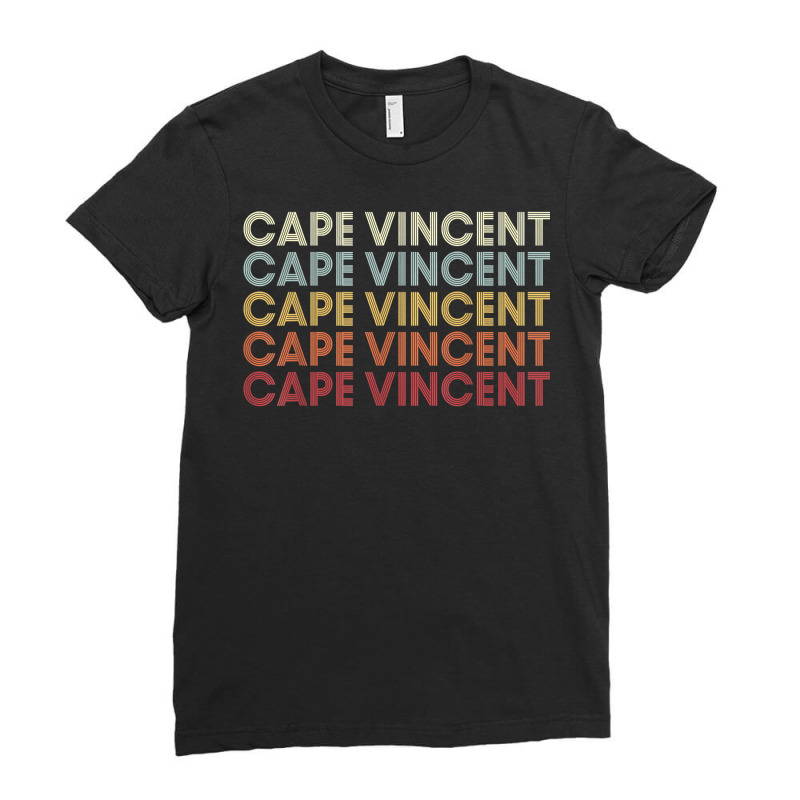 Cape Vincent New York Cape Vincent Ny Retro Vintage Text T Shirt Ladies Fitted T-Shirt by cm-arts | Artistshot