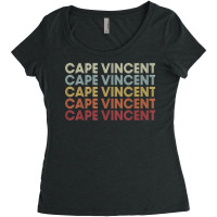 Cape Vincent New York Cape Vincent Ny Retro Vintage Text T Shirt Women's Triblend Scoop T-shirt | Artistshot