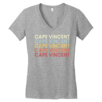 Cape Vincent New York Cape Vincent Ny Retro Vintage Text T Shirt Women's V-neck T-shirt | Artistshot