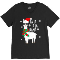 Fa La La Llama   Funny Falala Llama Christmas T Shirt V-neck Tee | Artistshot