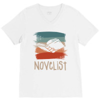 Retro Vintage Novelist Novel Author Long Sleeve T Shirt V-neck Tee | Artistshot