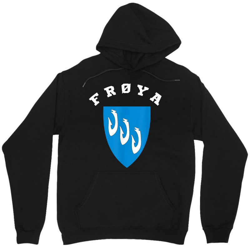 Frøya Coat Of Arms Flag National Pride Gift Souvenir Unisex Hoodie by Deluxe | Artistshot