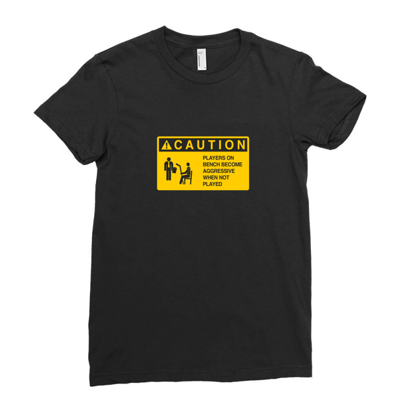 Caution Hockey Players On Bench Become Aggressive When Not Played 1 (2 Ladies Fitted T-Shirt by JennaEdwards | Artistshot