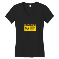 Caution Hockey Players On Bench Become Aggressive When Not Played 1 (2 Women's V-neck T-shirt | Artistshot