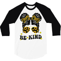 Be Kind Unity Day Anti Bullying Kids Cute Messy Bun Orange T Shirt 3/4 Sleeve Shirt | Artistshot