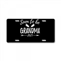 Womens Soon To Be Grandma Est.2021 Pregnancy Announcement T Shirt License Plate | Artistshot