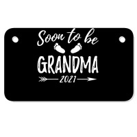 Womens Soon To Be Grandma Est.2021 Pregnancy Announcement T Shirt Motorcycle License Plate | Artistshot